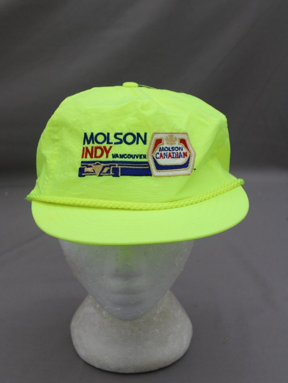 Vintage Indy Card Hat - Molson Indy Vancouver Neon Yellow - Adult Snapback